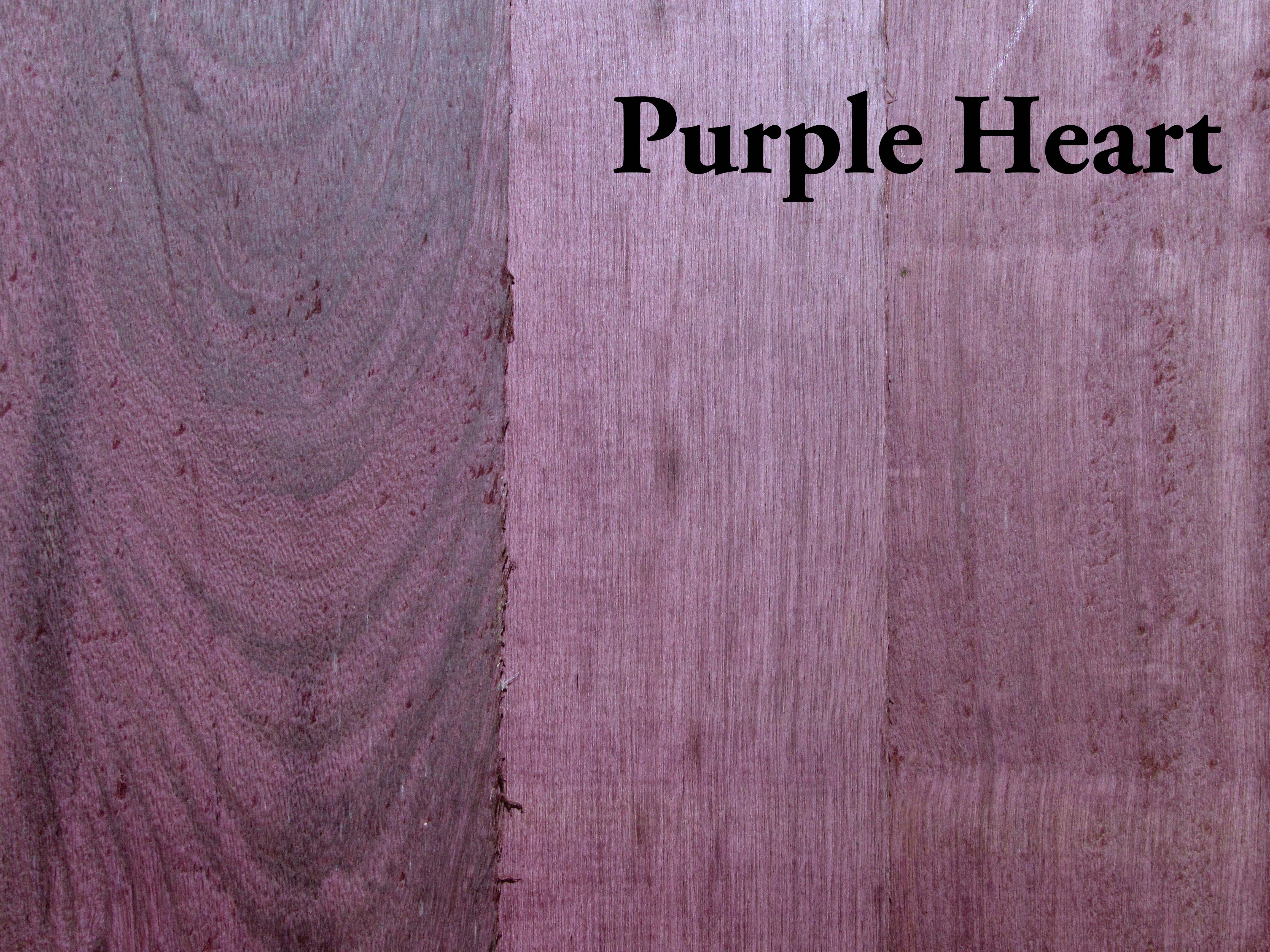 finished purple heart wood